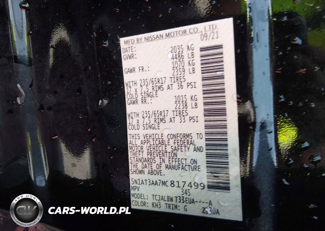 2021 Nissan Rogue S Fwd VIN:5N1AT3AA7MC817499 - 9