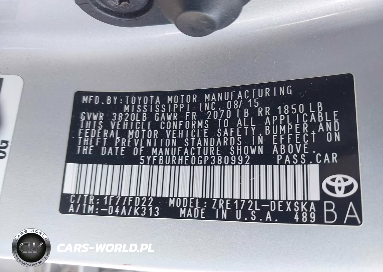 2016 Toyota Corolla S VIN:5YFBURHE0GP380992 - 9