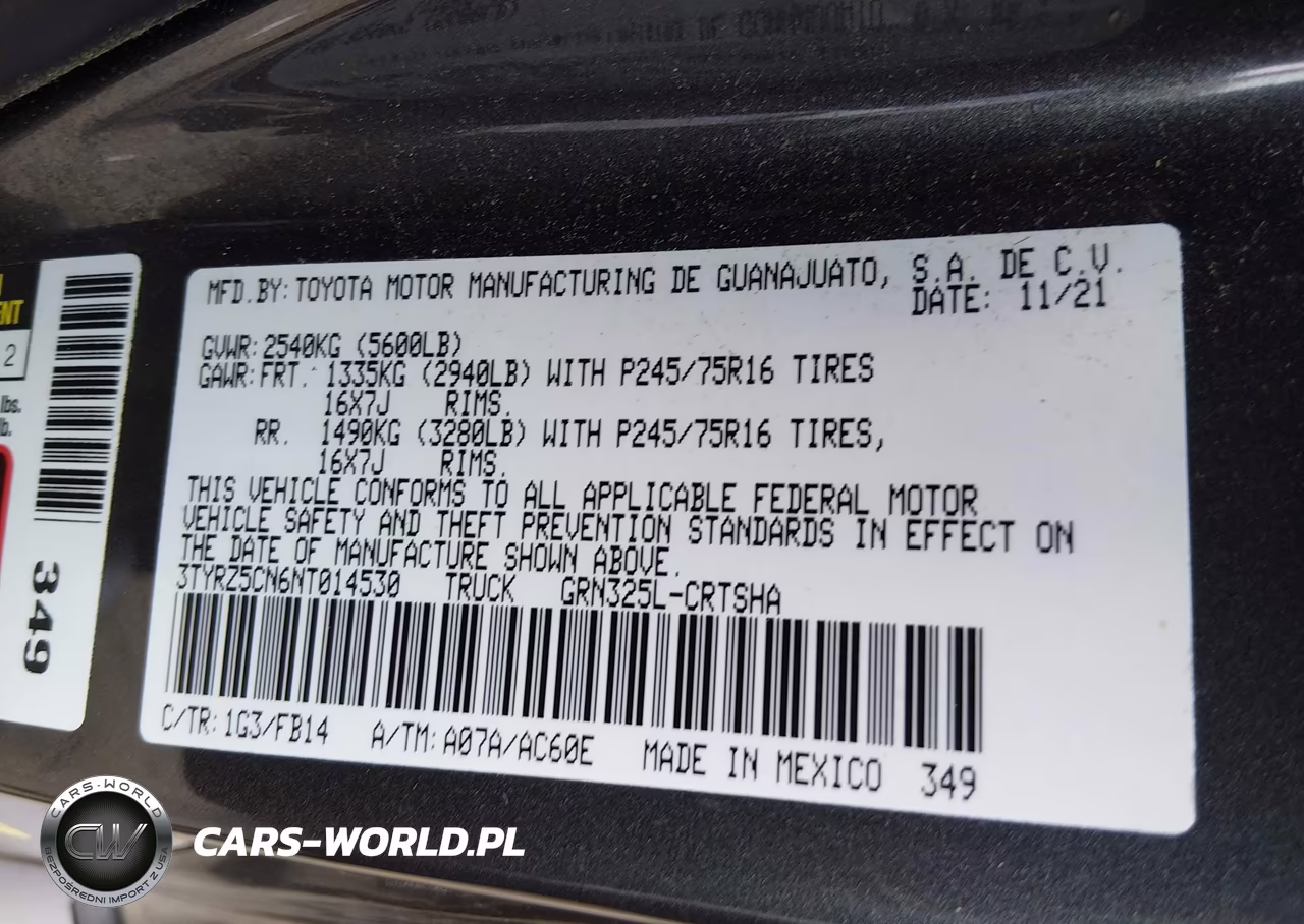 2022 Toyota Tacoma Sr V6 VIN:3TYRZ5CN6NT014530 - 9