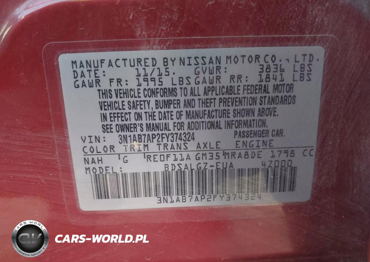 2015 Nissan Sentra Sl VIN:3N1AB7AP2FY374324 - 9