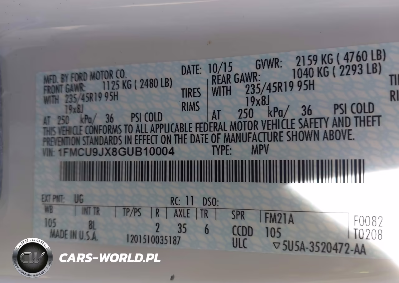2016 Ford Escape Titanium VIN:1FMCU9JX8GUB10004 - 9