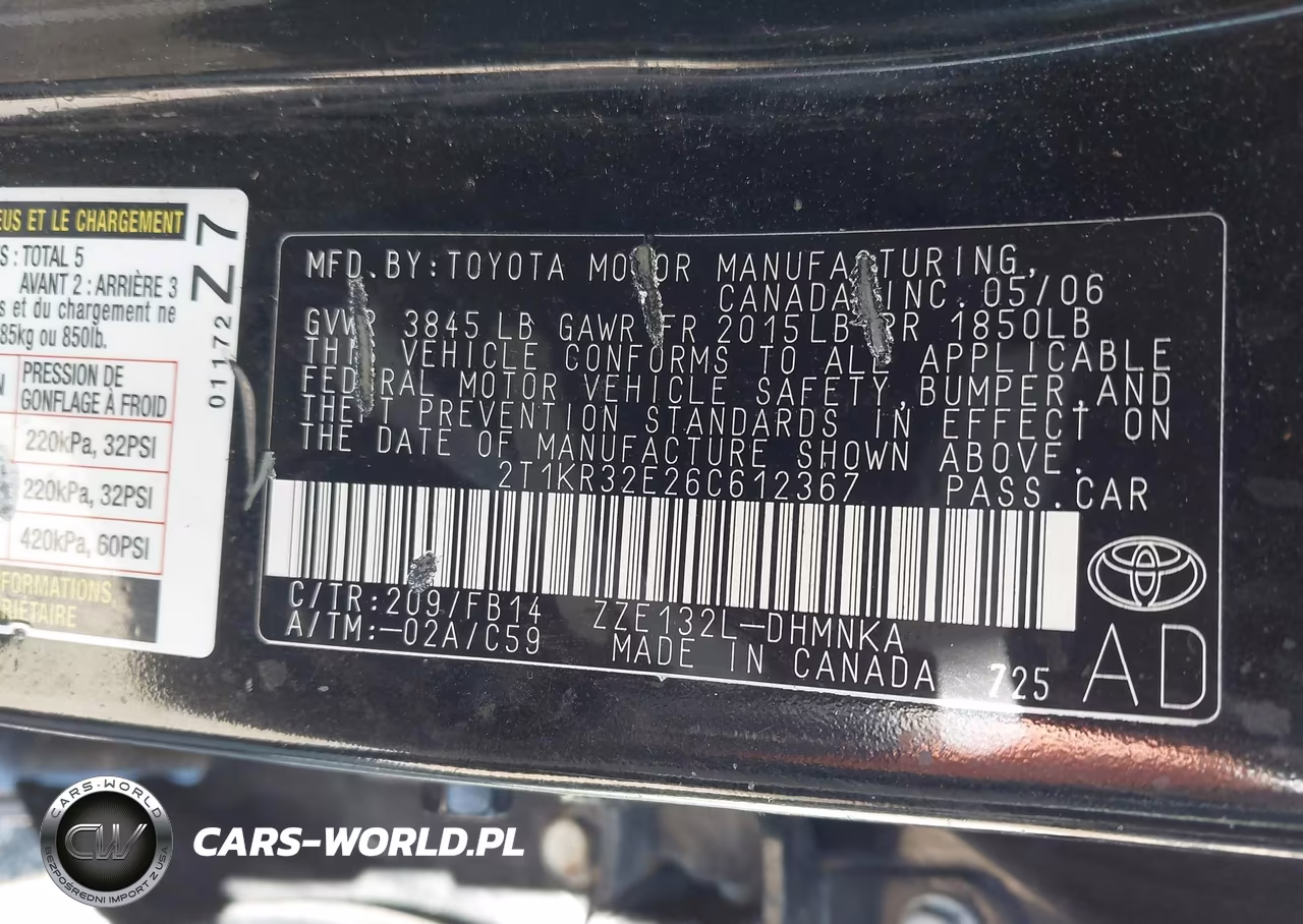 2006 Toyota Matrix Xr VIN:2T1KR32E26C612367 - 9