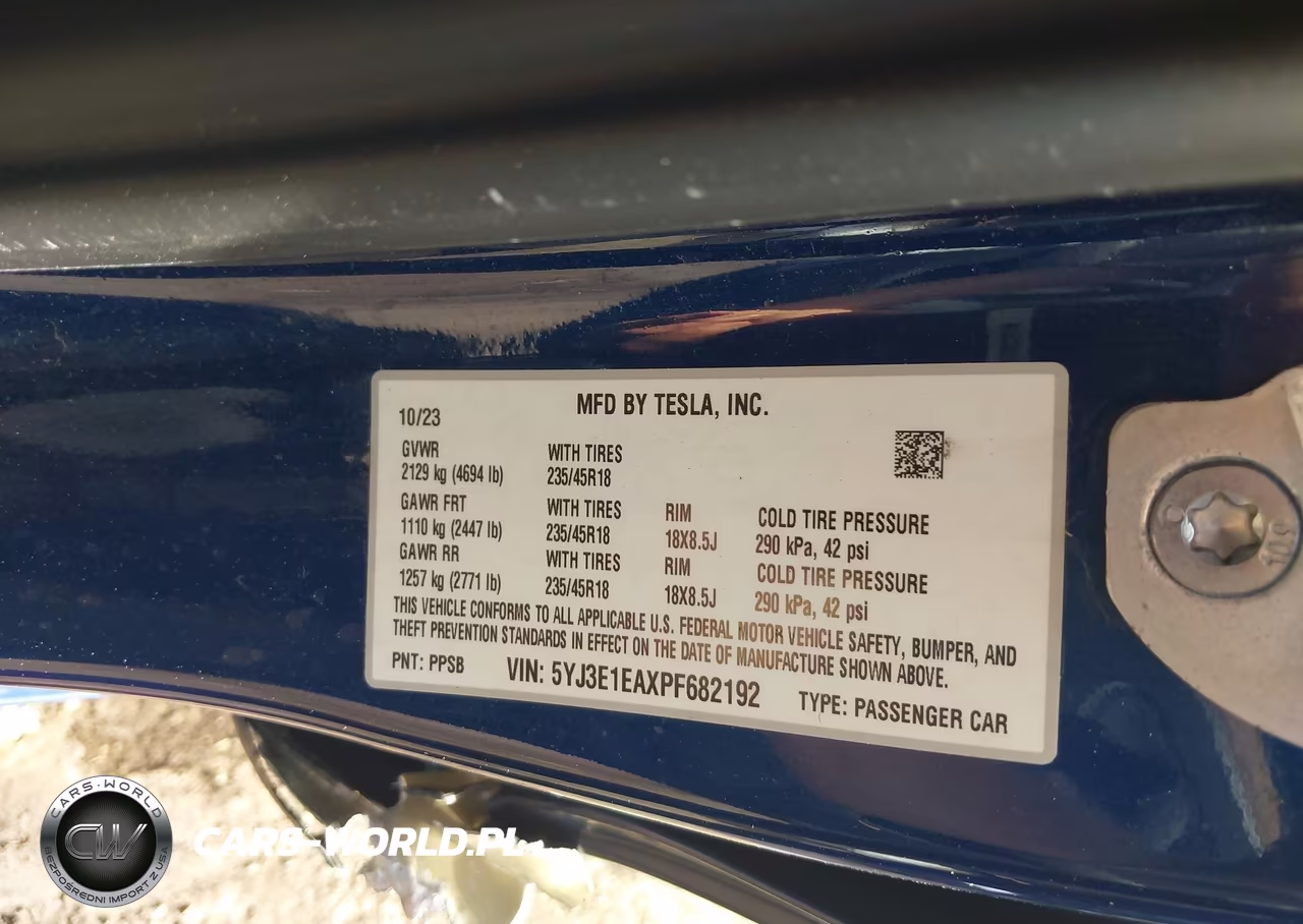 2023 Tesla Model 3 Rear-Wheel Drive VIN:5YJ3E1EAXPF682192 - 9