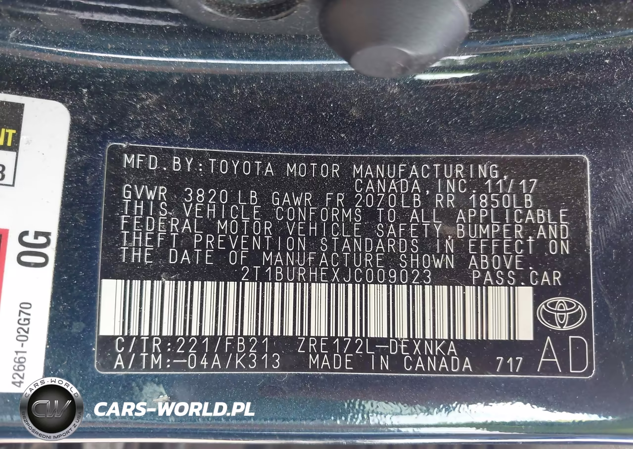 2018 Toyota Corolla Le VIN:2T1BURHEXJC009023 - 9