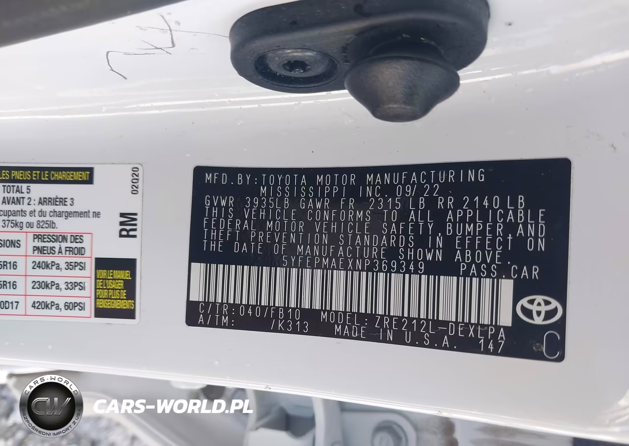 2022 Toyota Corolla Le VIN:5YFEPMAEXNP369349 - 9