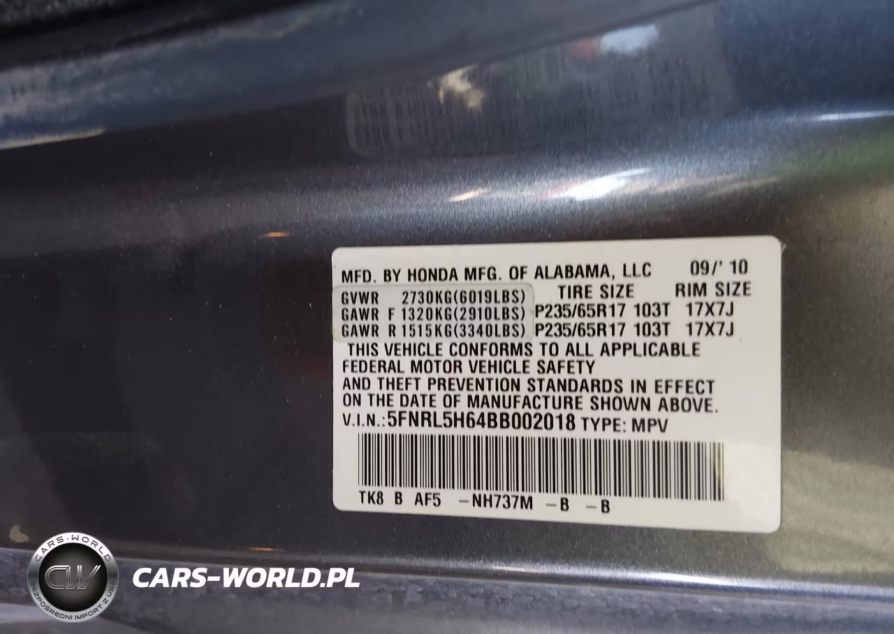 2011 Honda Odyssey Ex-L VIN:5FNRL5H64BB002018 - 9