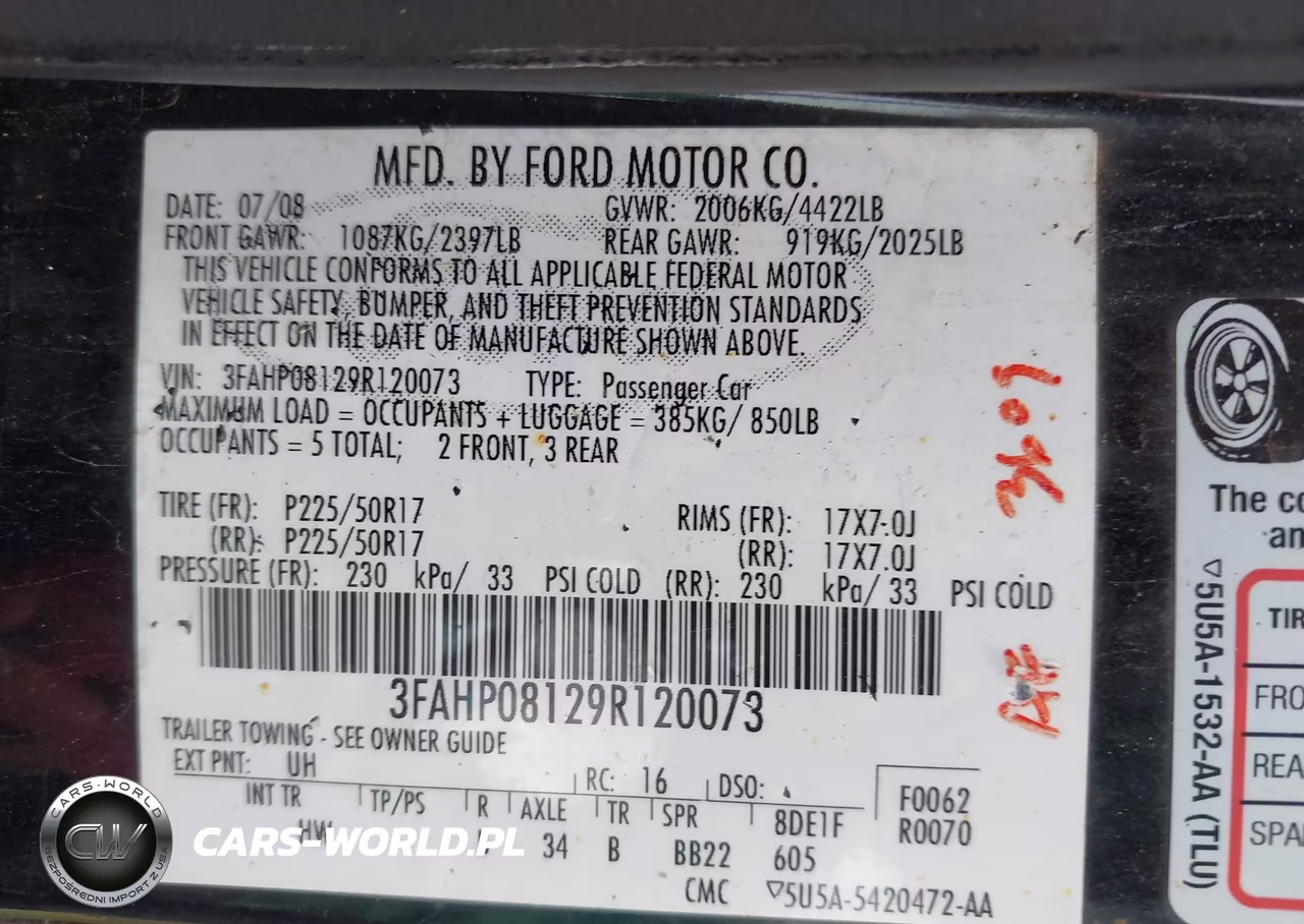 2009 Ford Fusion Sel VIN:3FAHP08129R120073 - 9