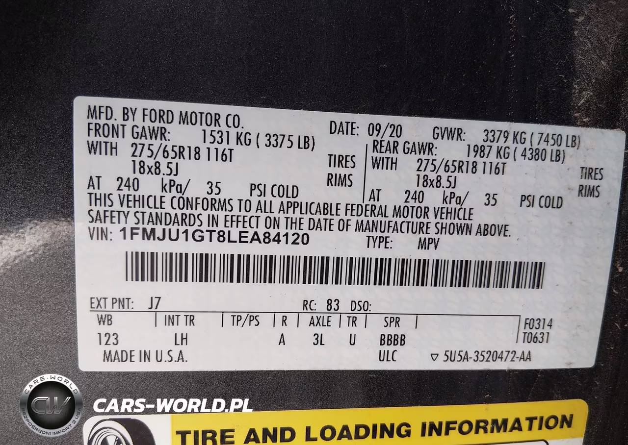 2020 Ford Expedition Xl VIN:1FMJU1GT8LEA84120 - 9