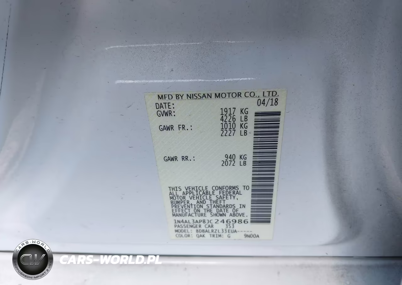 2018 Nissan Altima 2.5 Sl VIN:1N4AL3AP8JC246986 - 9