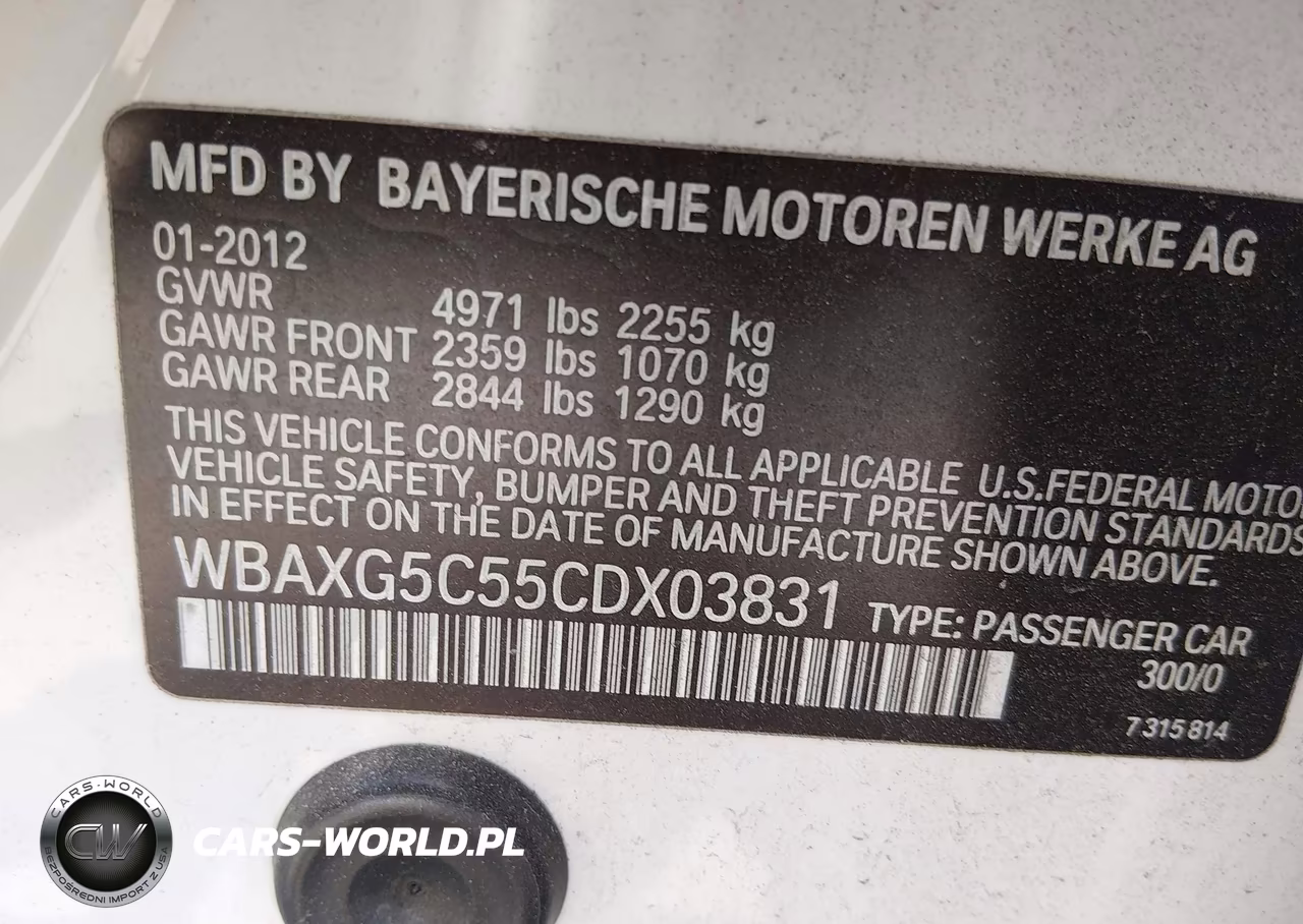 2012 BMW 528I VIN:WBAXG5C55CDX03831 - 9