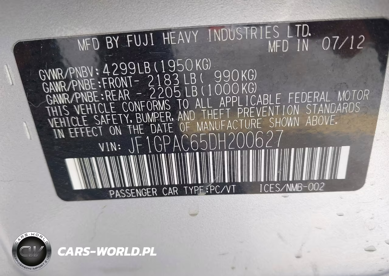 2013 Subaru Impreza 2.0I Premium VIN:JF1GPAC65DH200627 - 9