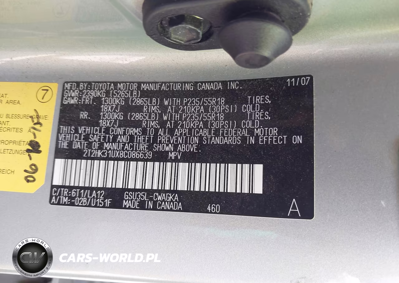 2008 Lexus Rx 350 VIN:2T2HK31UX8C086639 - 9