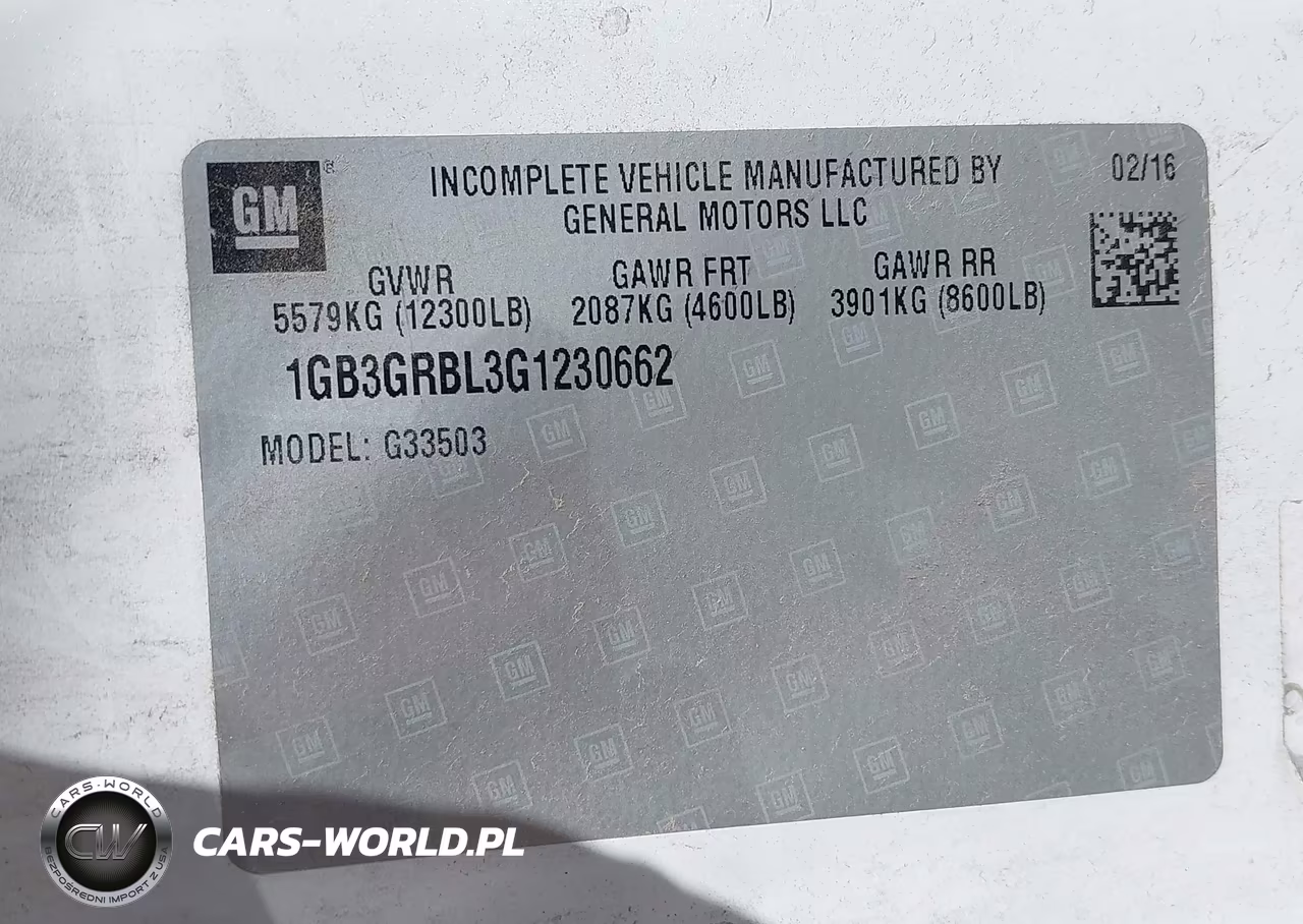 2016 Chevrolet Express Cutaway 3500 Diesel VIN:1GB3GRBL3G1230662 - 9