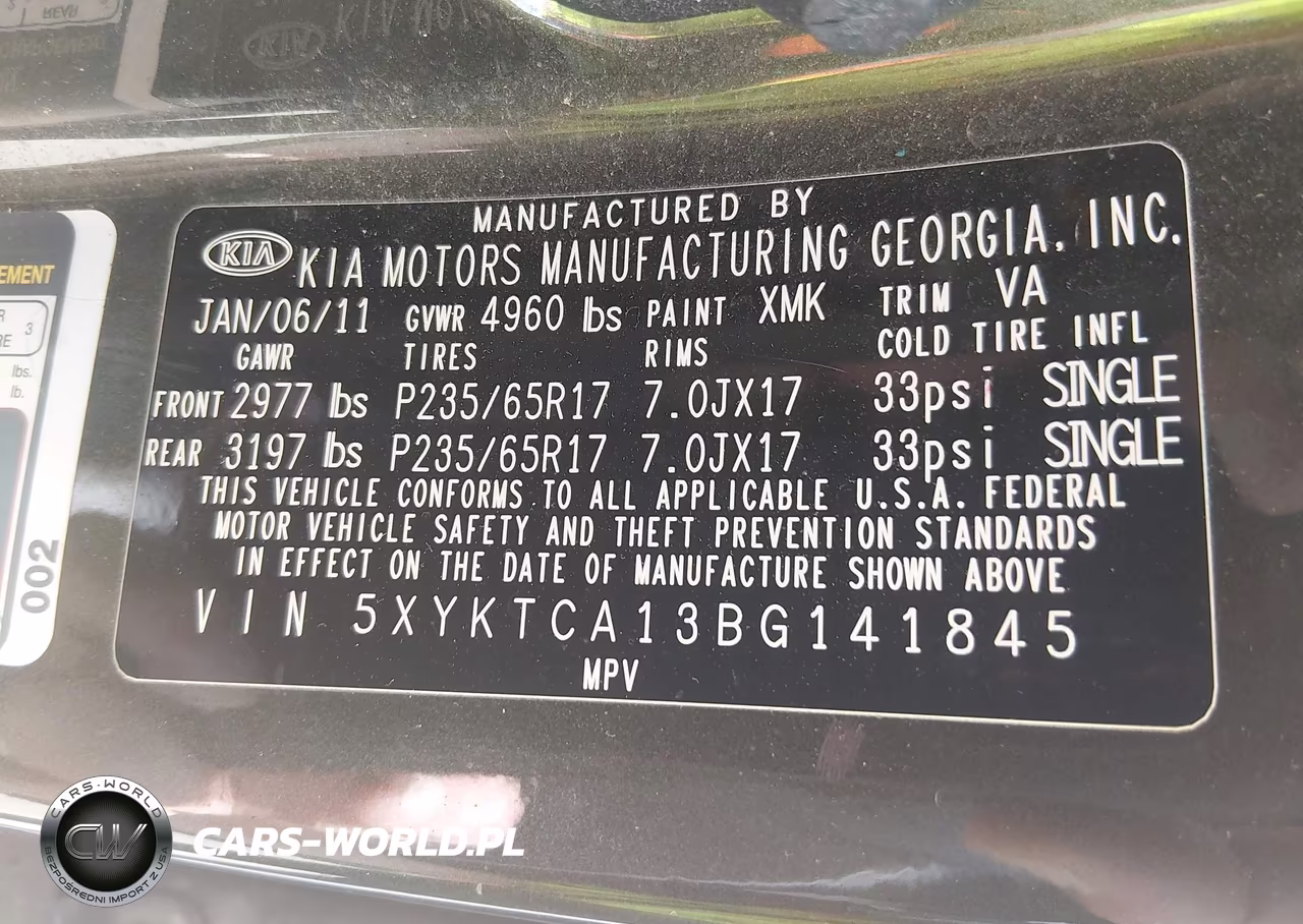 2011 Kia Sorento Lx VIN:5XYKTCA13BG141845 - 9