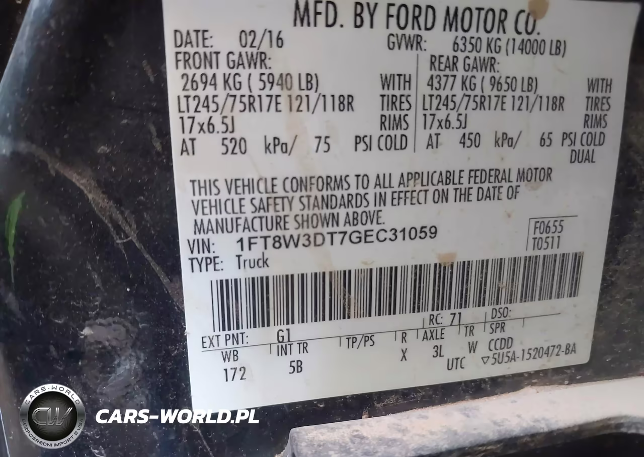 2016 Ford F-350 Lariat VIN:1FT8W3DT7GEC31059 - 8