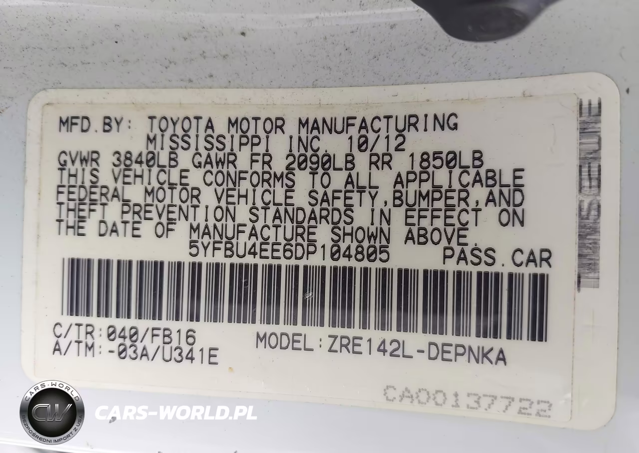 2013 Toyota Corolla Le VIN:5YFBU4EE6DP104805 - 9