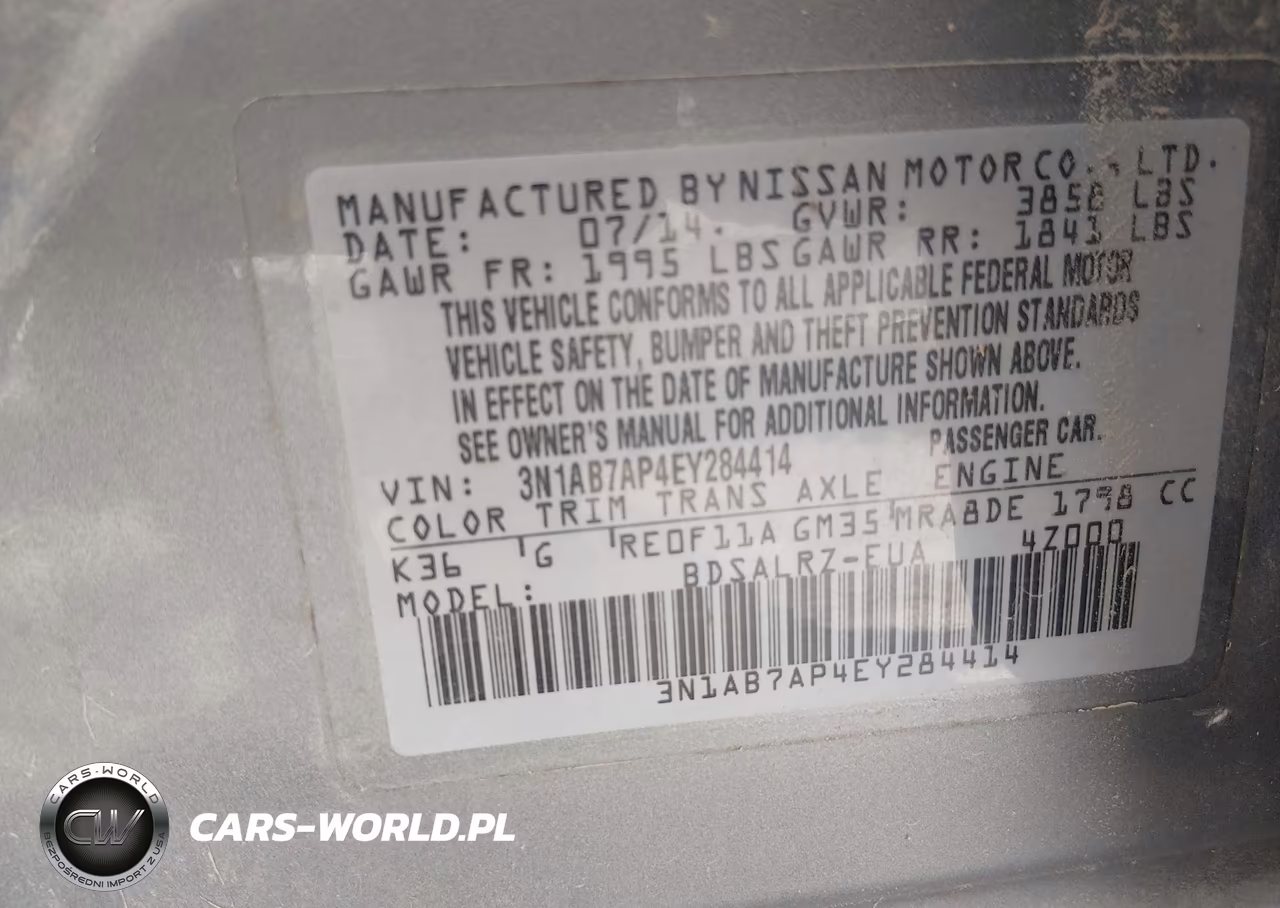 2014 Nissan Sentra Sr VIN:3N1AB7AP4EY284414 - 9