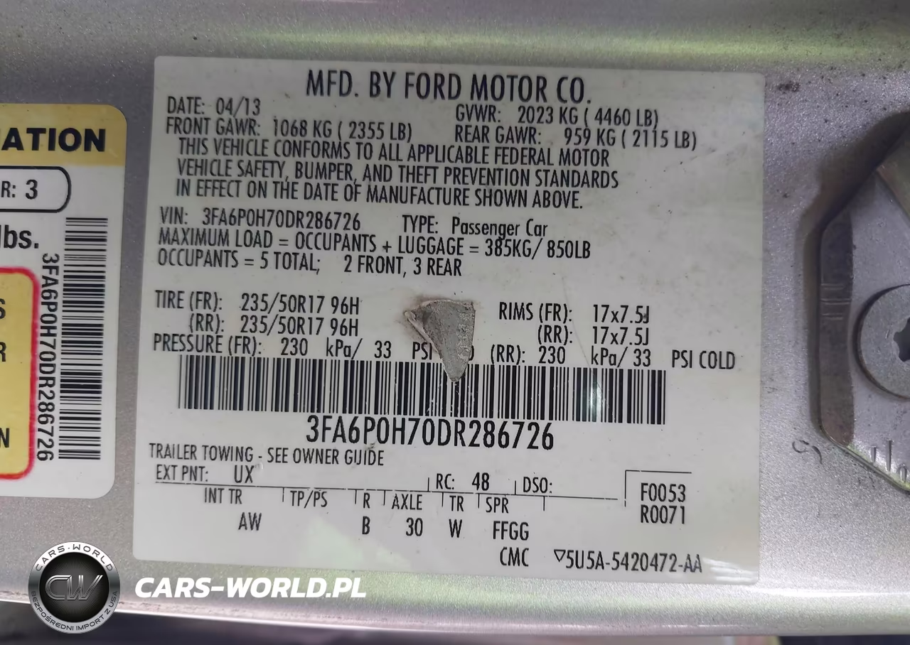 2013 Ford Fusion Se VIN:3FA6P0H70DR286726 - 9