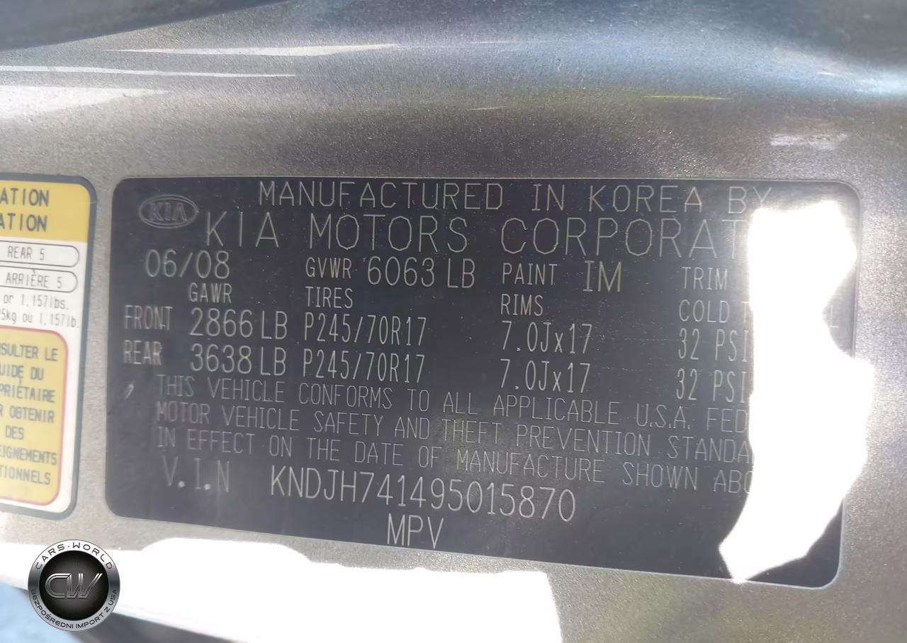 2009 Kia Borrego Ex V6 VIN:KNDJH741495015870 - 9