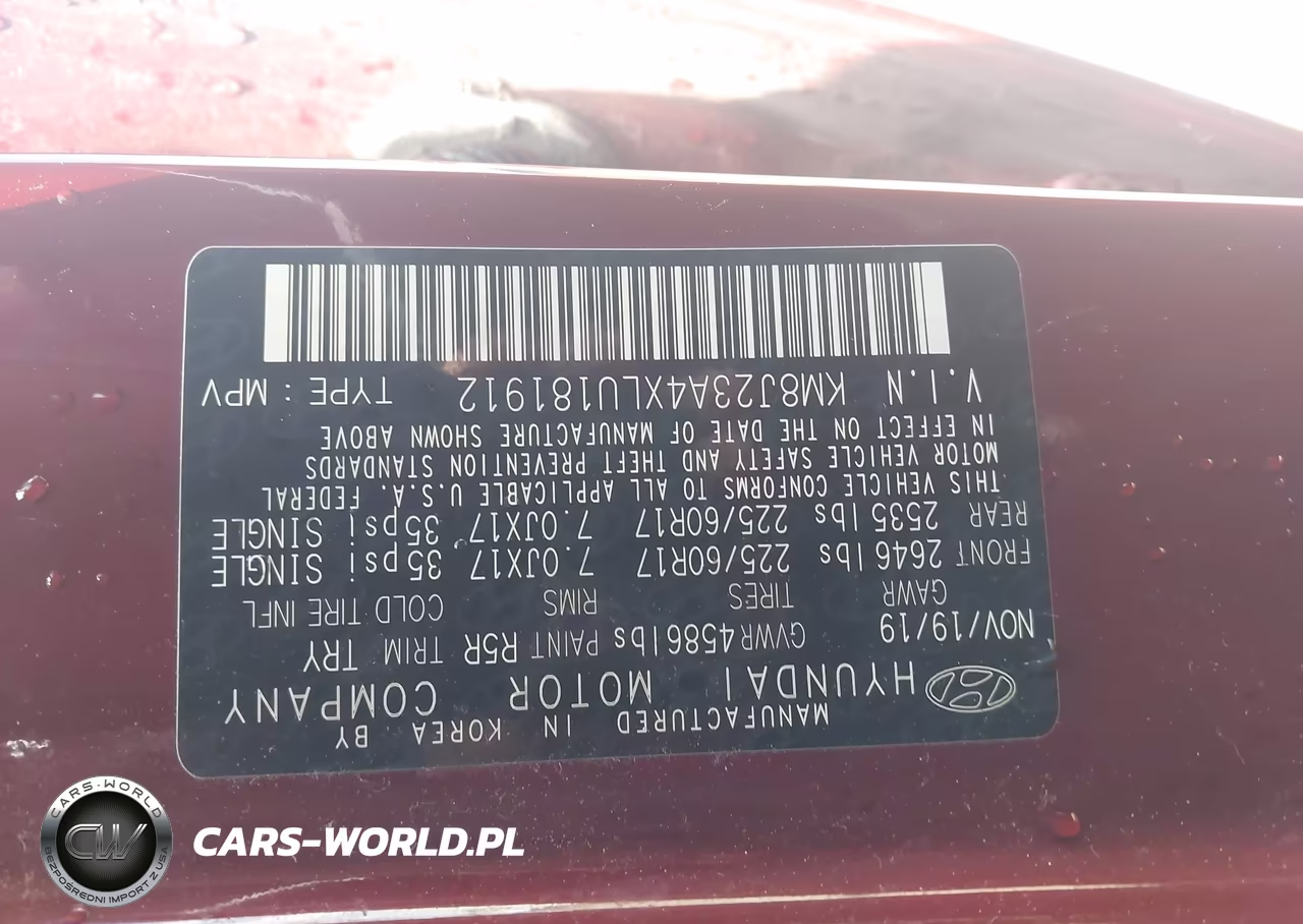 2020 Hyundai Tucson Se VIN:KM8J23A4XLU181912 - 9