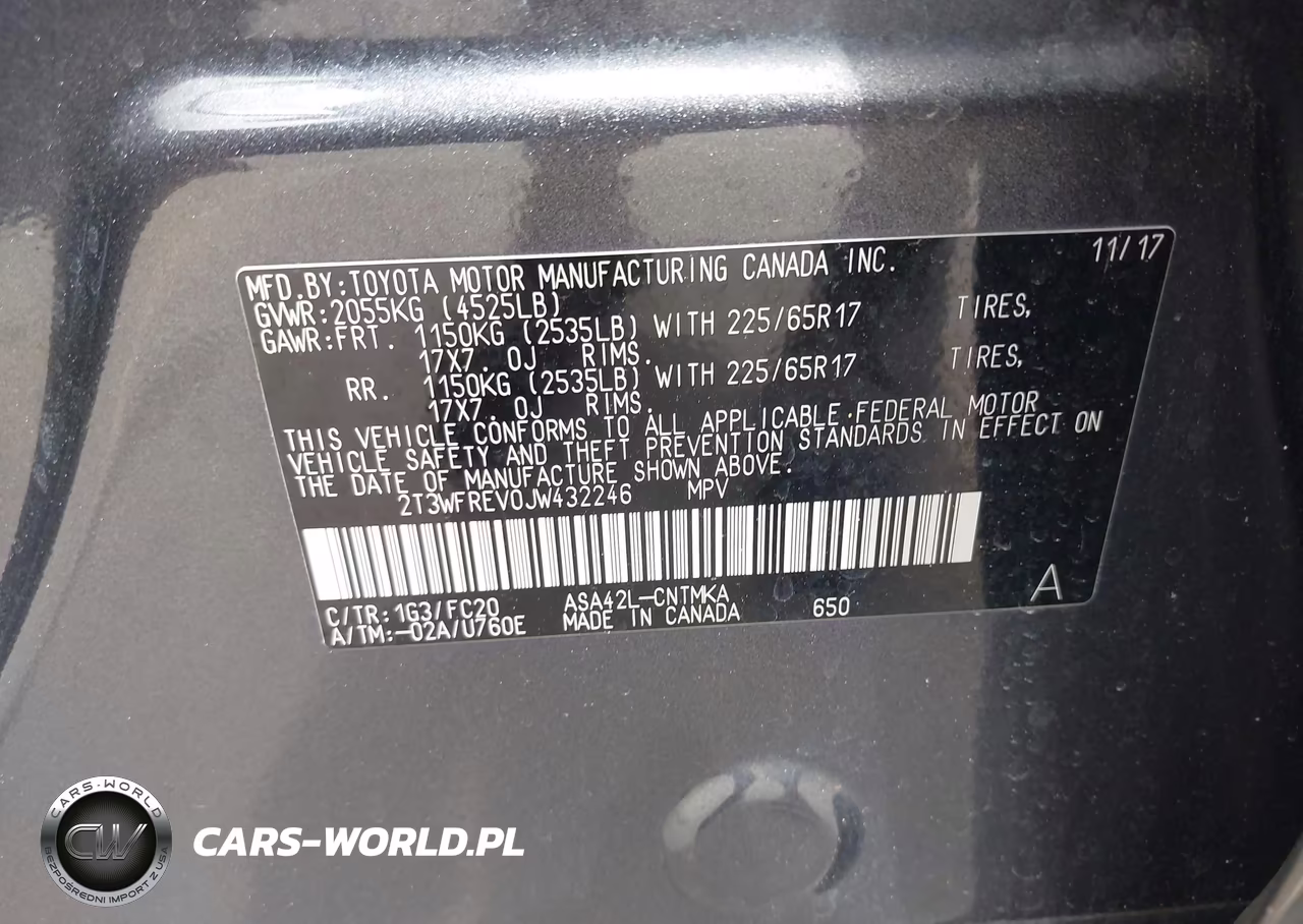 2018 Toyota Rav4 Xle VIN:2T3WFREV0JW432246 - 9