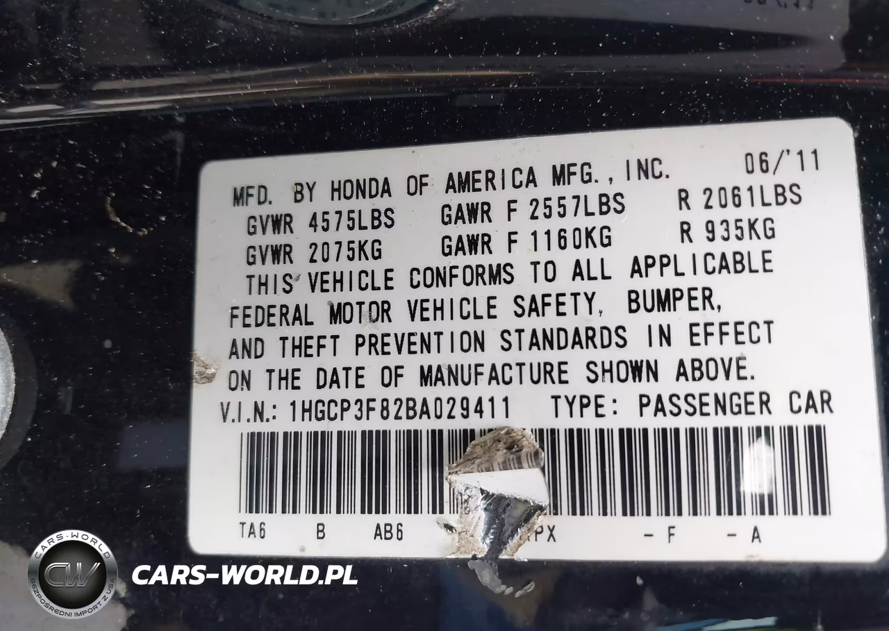 2011 Honda Accord 3.5 Ex-L VIN:1HGCP3F82BA029411 - 9