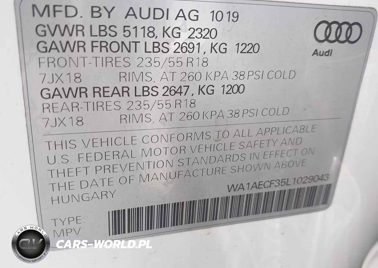 2020 Audi Q3 Premium 45 Tfsi Quattro Tiptronic VIN:WA1AECF35L1029043 - 9