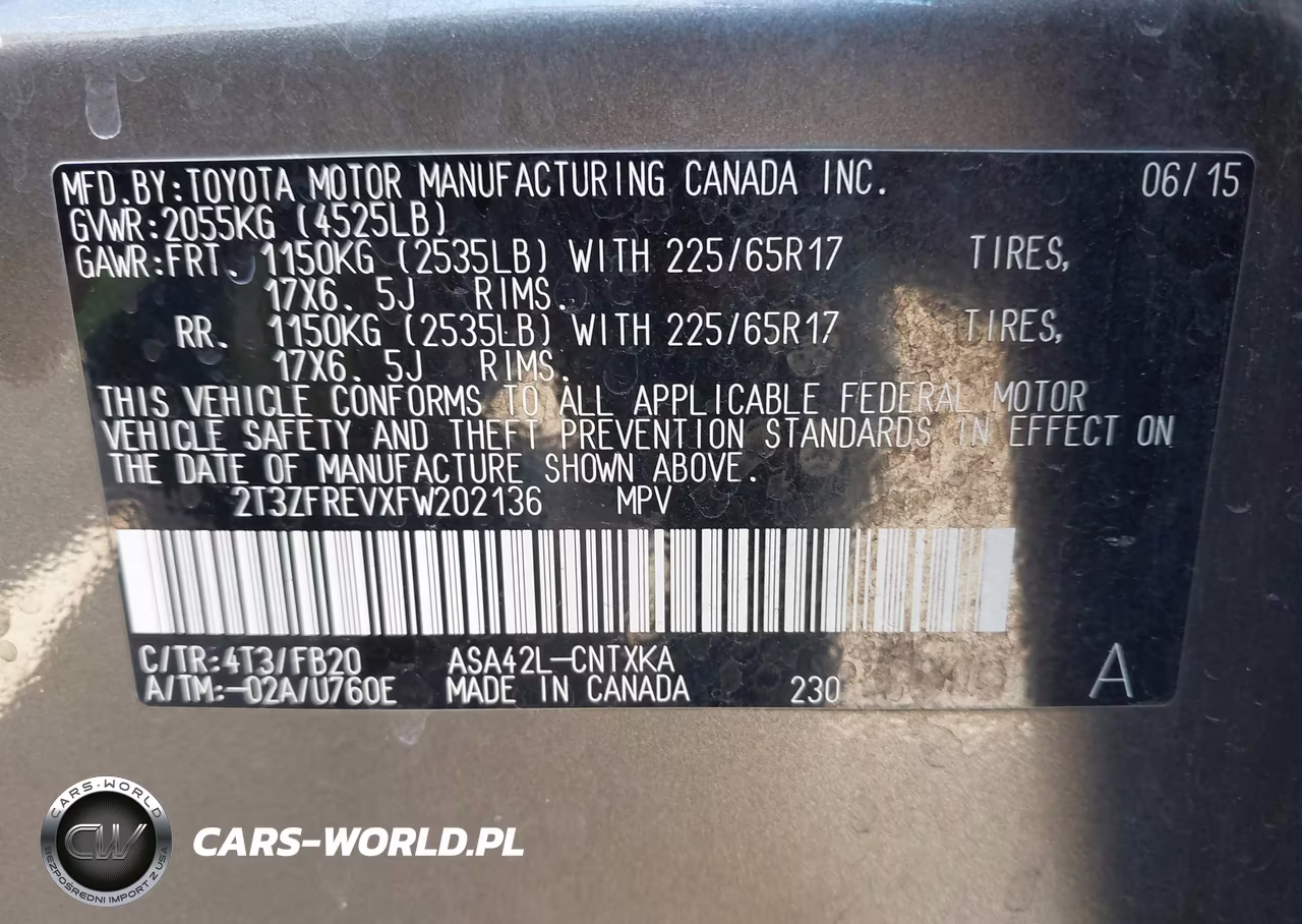 2015 Toyota Rav4 Le VIN:2T3ZFREVXFW202136 - 9