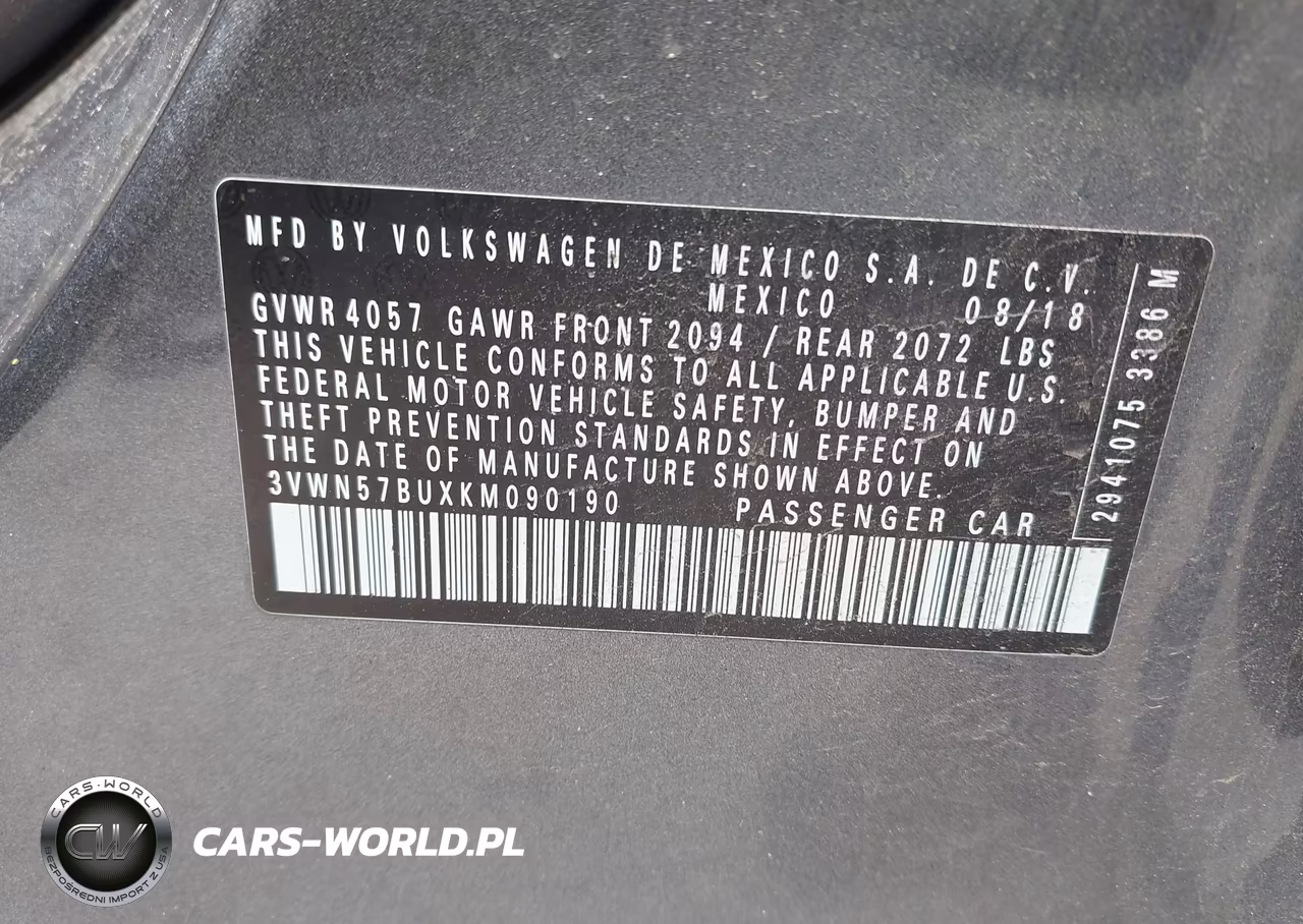 2019 Volkswagen Jetta 1.4T S VIN:3VWN57BUXKM090190 - 9