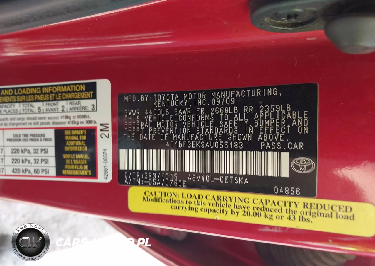 2010 Toyota Camry Se VIN:4T1BF3EK9AU055183 - 9