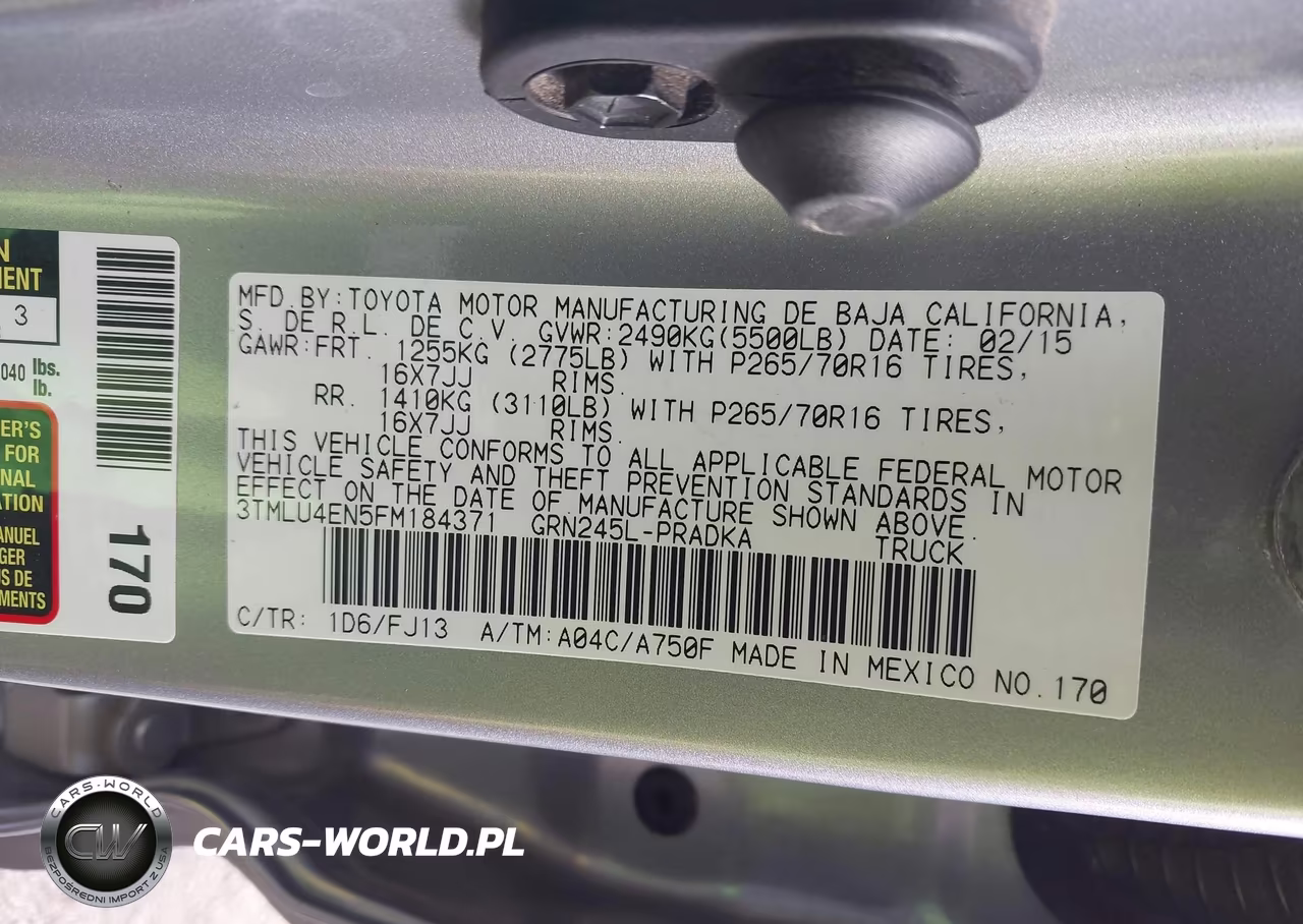 2015 Toyota Tacoma Base V6 VIN:3TMLU4EN5FM184371 - 9
