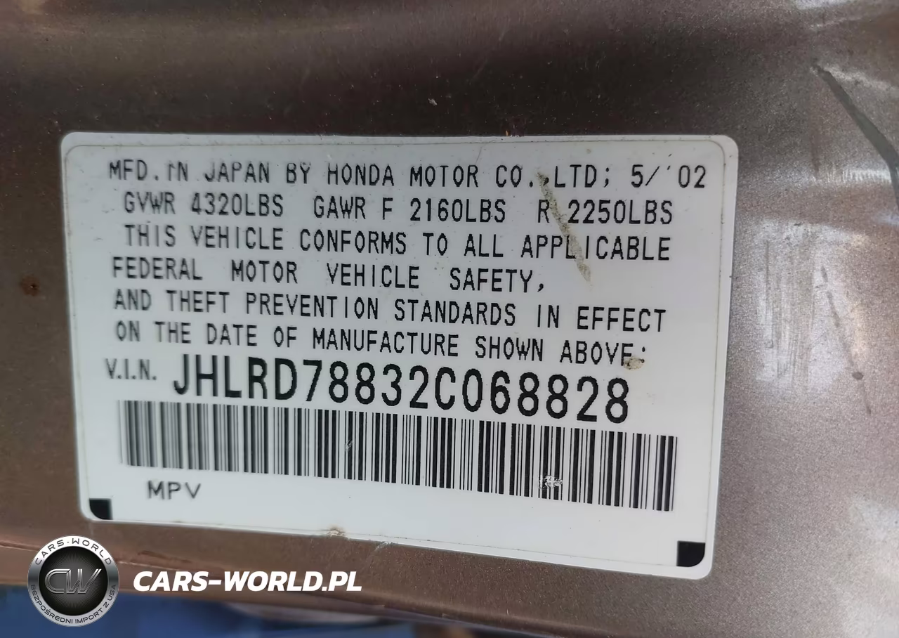 2002 Honda Cr-V Ex VIN:JHLRD78832C068828 - 9
