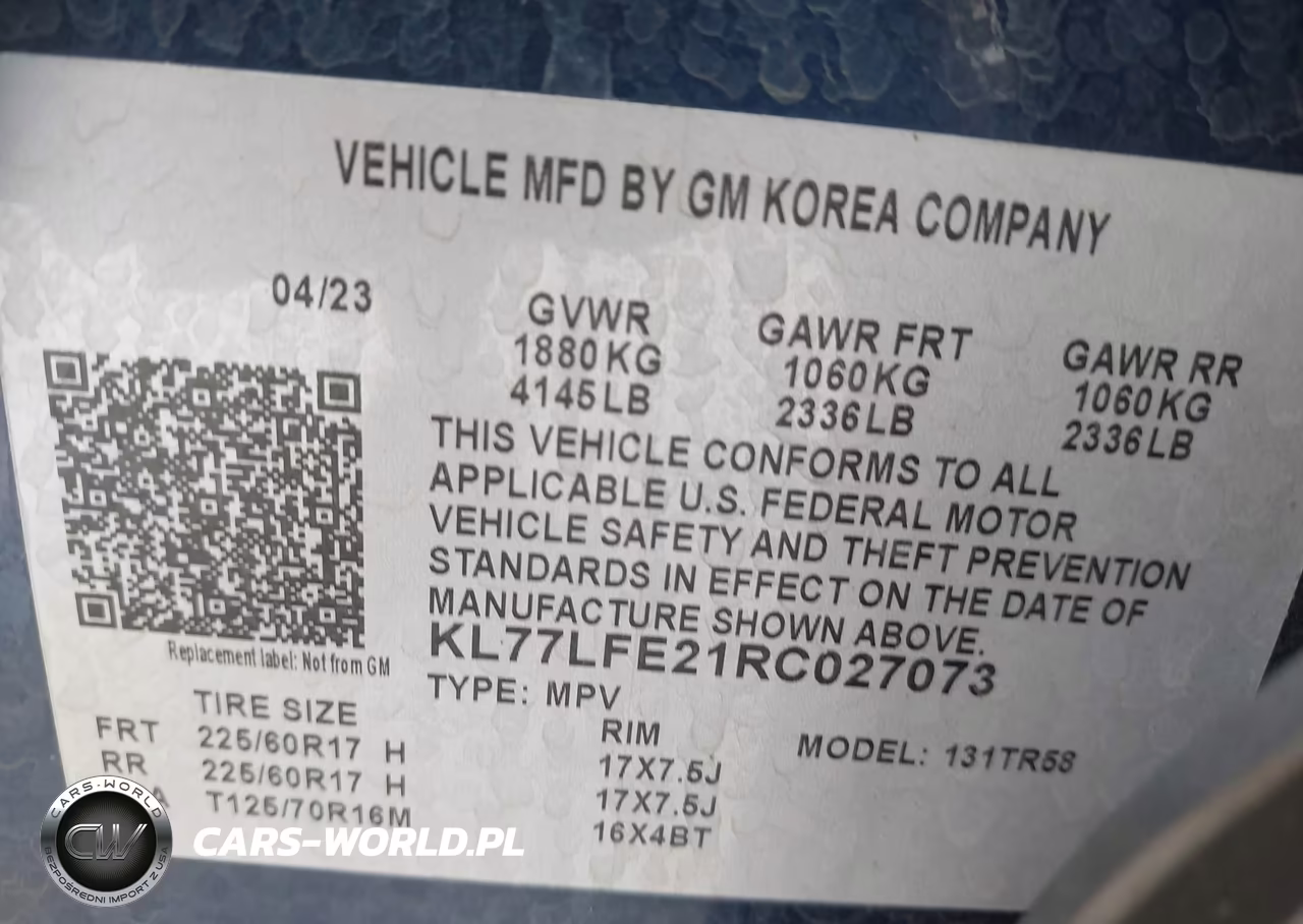 2024 Chevrolet Trax Fwd Sp VIN:KL77LFE21RC027073 - 9