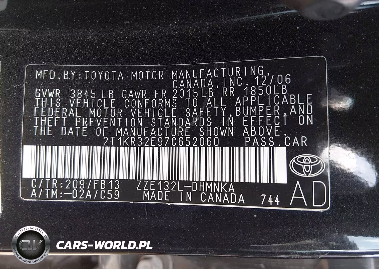 2007 Toyota Matrix Xr VIN:2T1KR32E97C652060 - 9