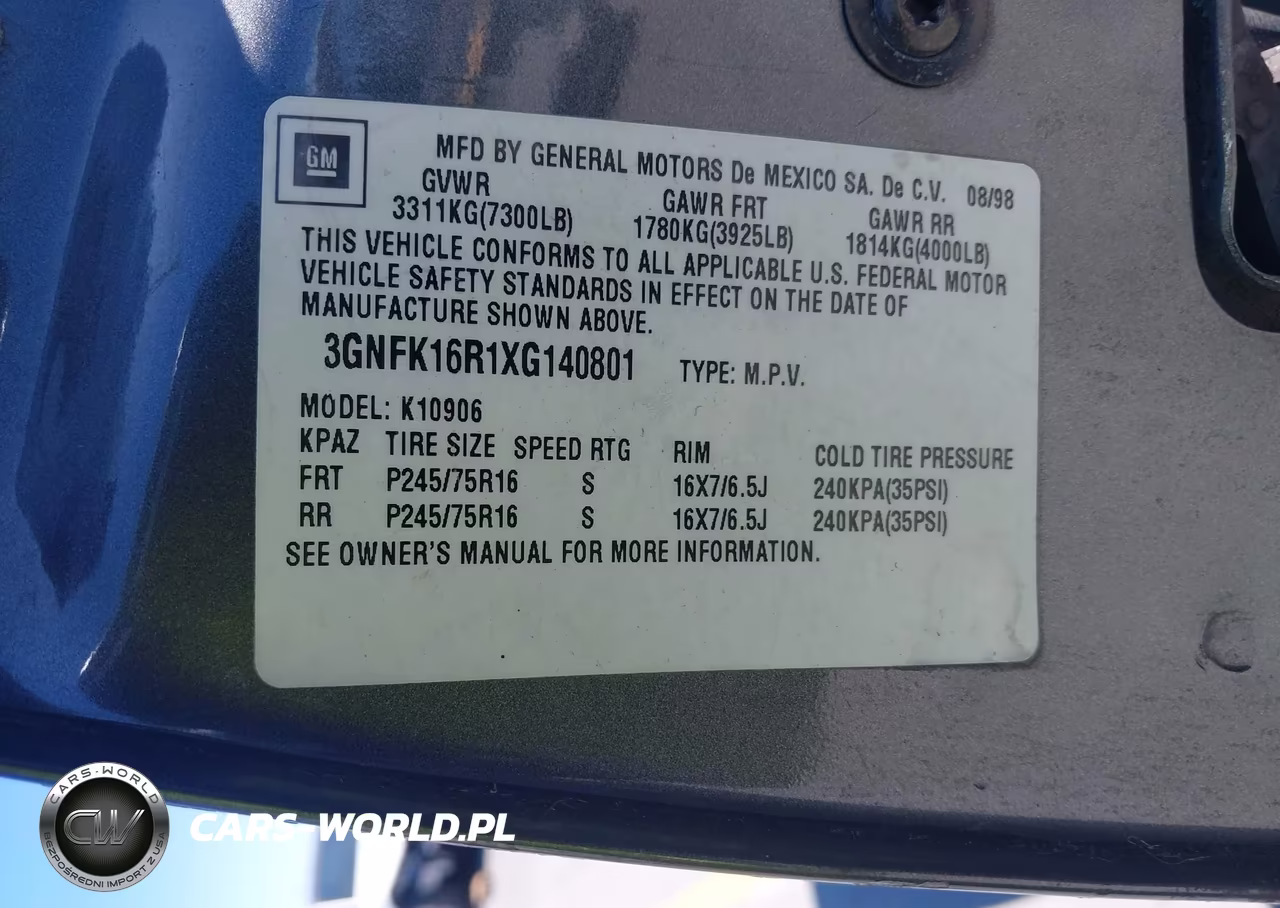 1999 Chevrolet Suburban 1500 Lt VIN:3GNFK16R1XG140801 - 9
