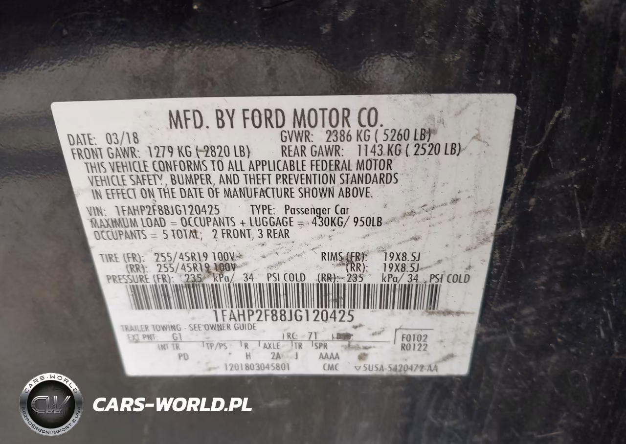 2018 Ford Taurus Limited VIN:1FAHP2F88JG120425 - 9