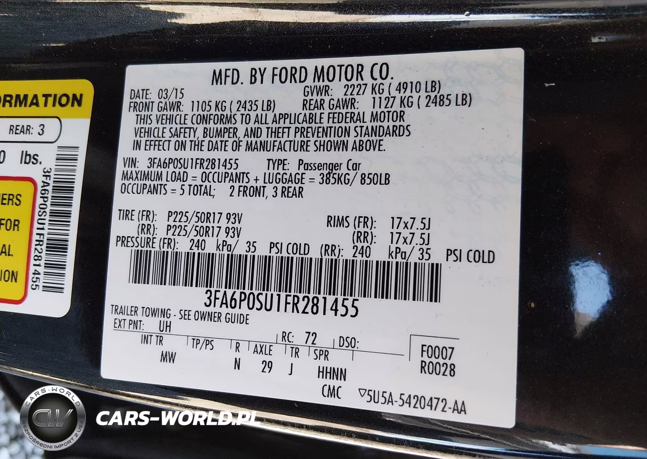 2015 Ford Fusion Energi Titanium VIN:3FA6P0SU1FR281455 - 9