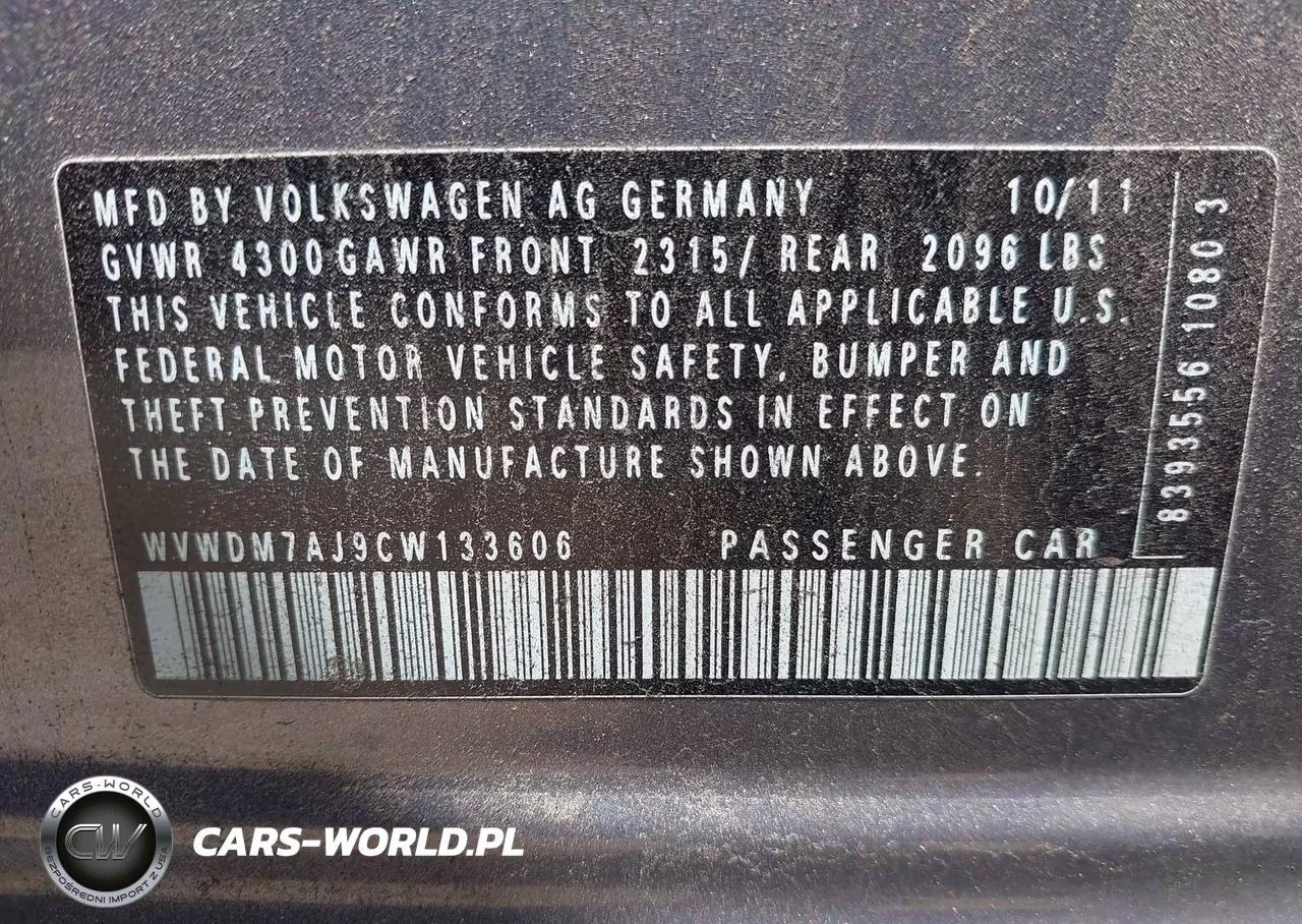 2012 Volkswagen Golf Tdi 4-Door VIN:WVWDM7AJ9CW133606 - 9