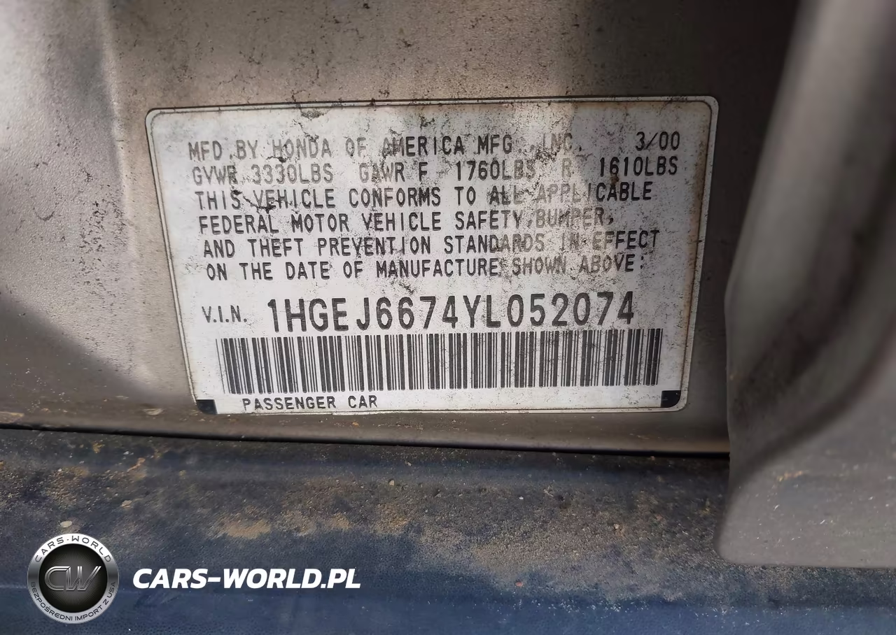 2000 Honda Civic Lx VIN:1HGEJ6674YL052074 - 9
