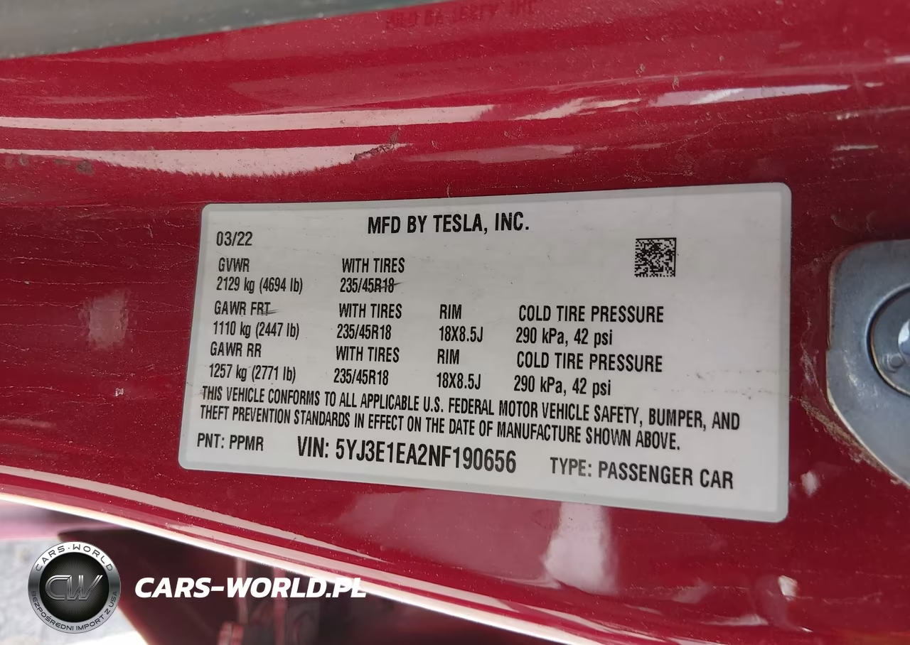 2022 Tesla Model 3 Rear-Wheel Drive VIN:5YJ3E1EA2NF190656 - 9