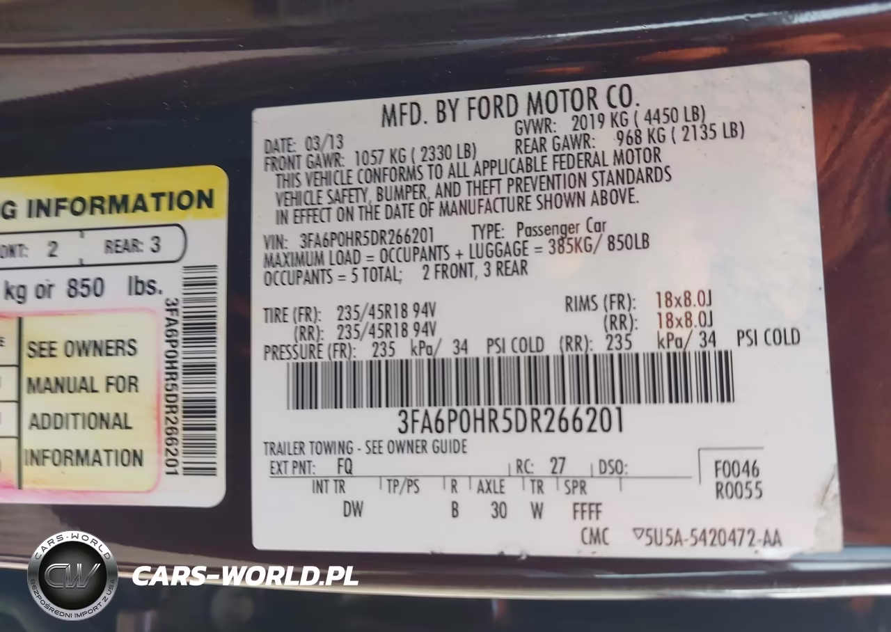 2013 Ford Fusion Se VIN:3FA6P0HR5DR266201 - 9