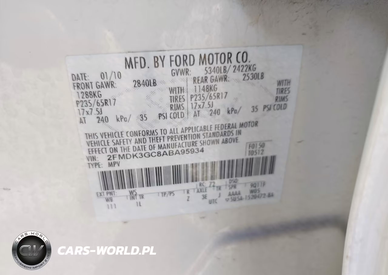 2010 Ford Edge Se VIN:2FMDK3GC8ABA95934 - 9