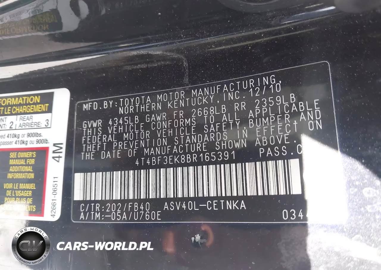 2011 Toyota Camry Le VIN:4T4BF3EK8BR165391 - 9