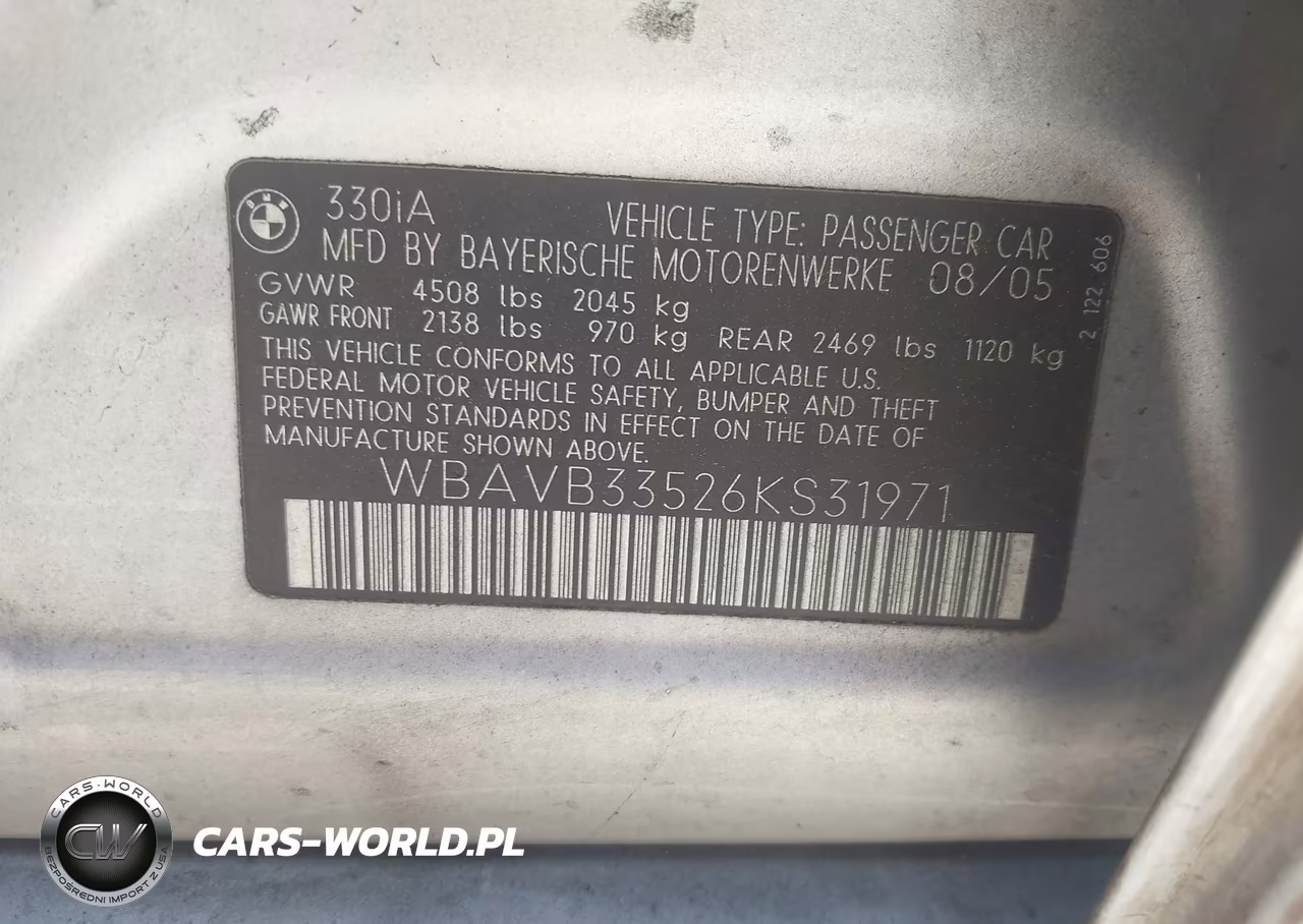 2006 BMW 330I VIN:WBAVB33526KS31971 - 9