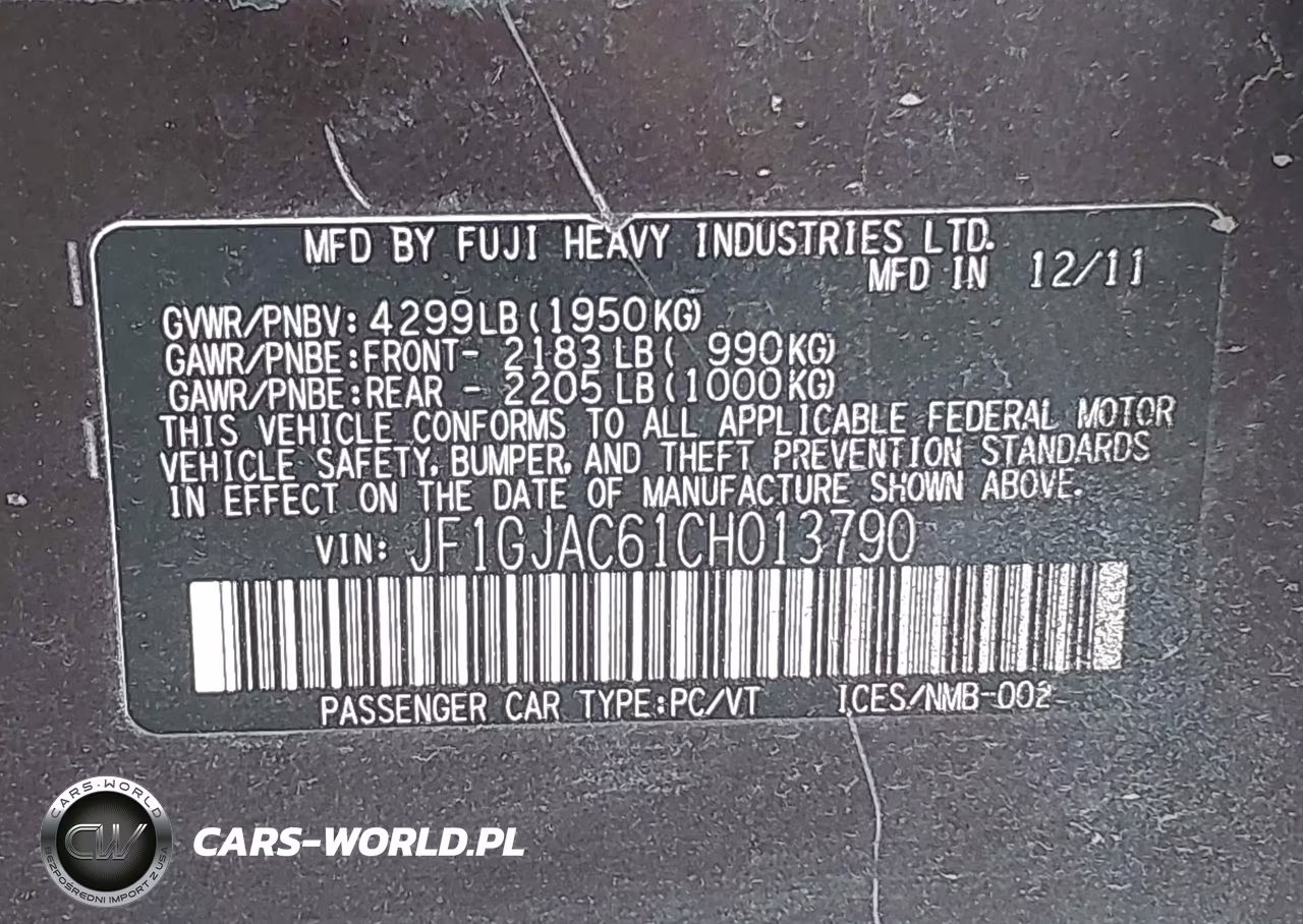 2012 Subaru Impreza 2.0I Premium VIN:JF1GJAC61CH013790 - 9