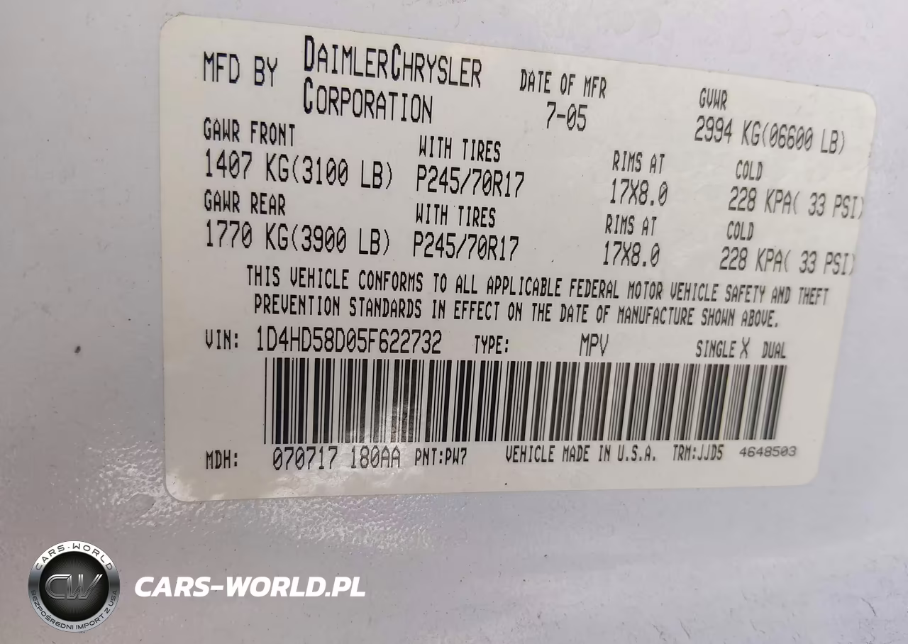 2005 Dodge Durango Limited VIN:1D4HD58D05F622732 - 9