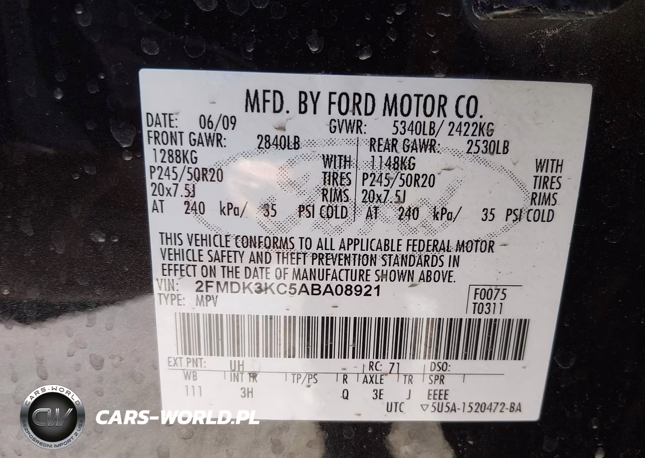 2010 Ford Edge Limited VIN:2FMDK3KC5ABA08921 - 9