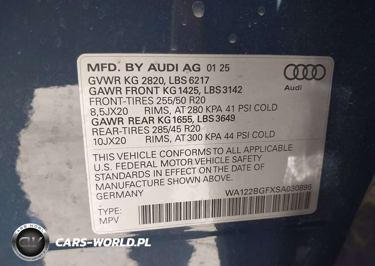 2025 Audi Q6 E-Tron Premium Plus VIN:WA122BGFXSA030896 - 9