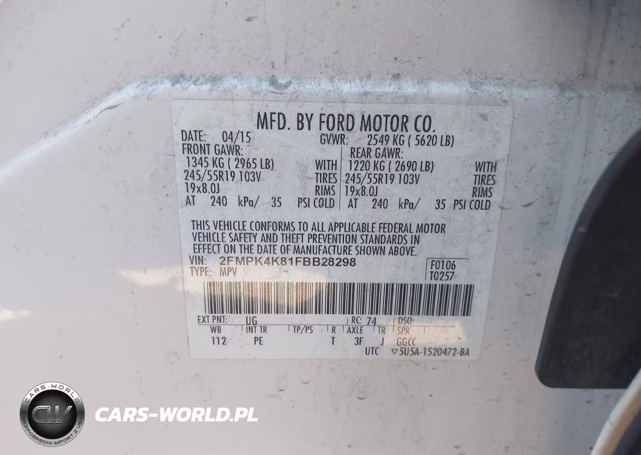 2015 Ford Edge Titanium VIN:2FMPK4K81FBB28298 - 9