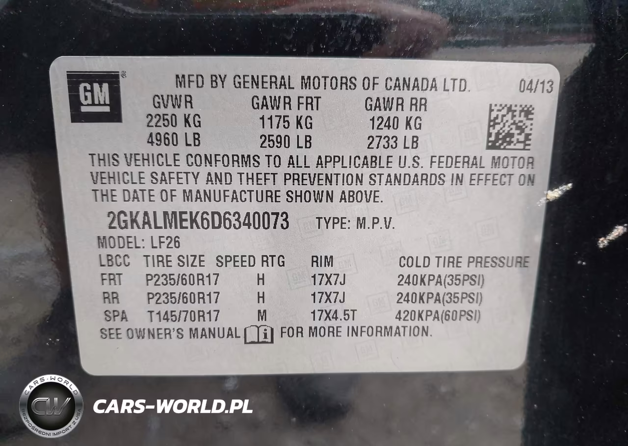 2013 GMC Terrain Sle-1 VIN:2GKALMEK6D6340073 - 9